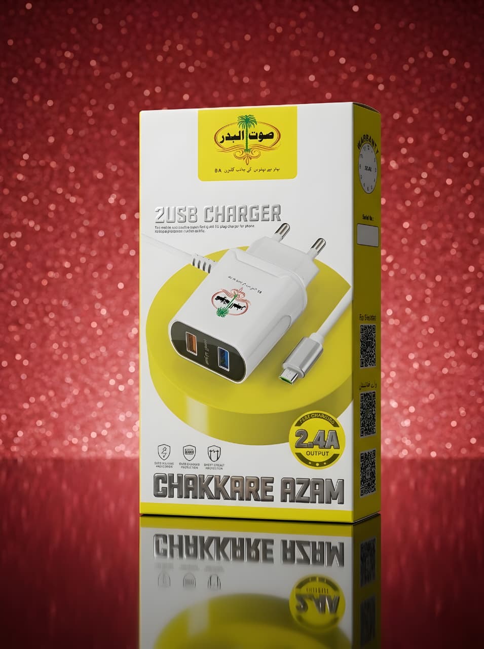 LEKAM PREMIUM+ 2.4A Dual USB Fast Charger with Cable
