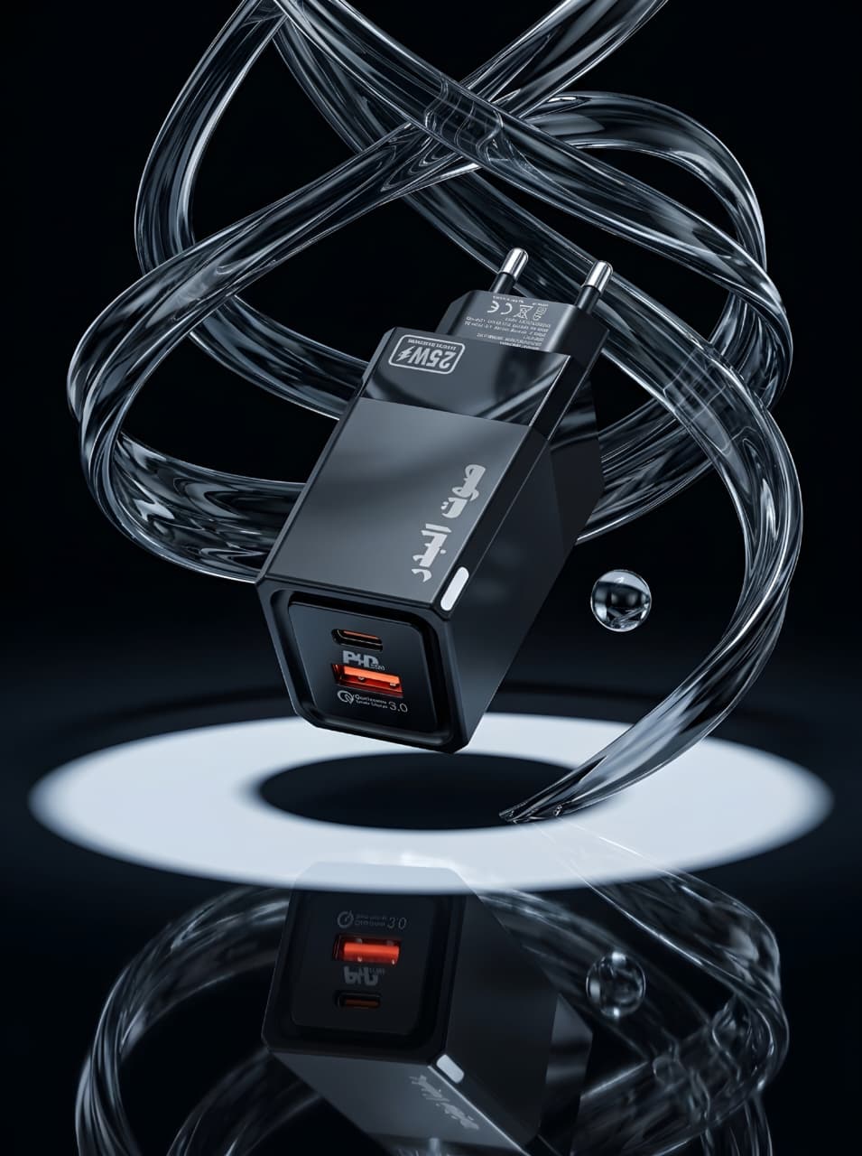 25W PD Fast Charging Wall Charger with Type-C Cable