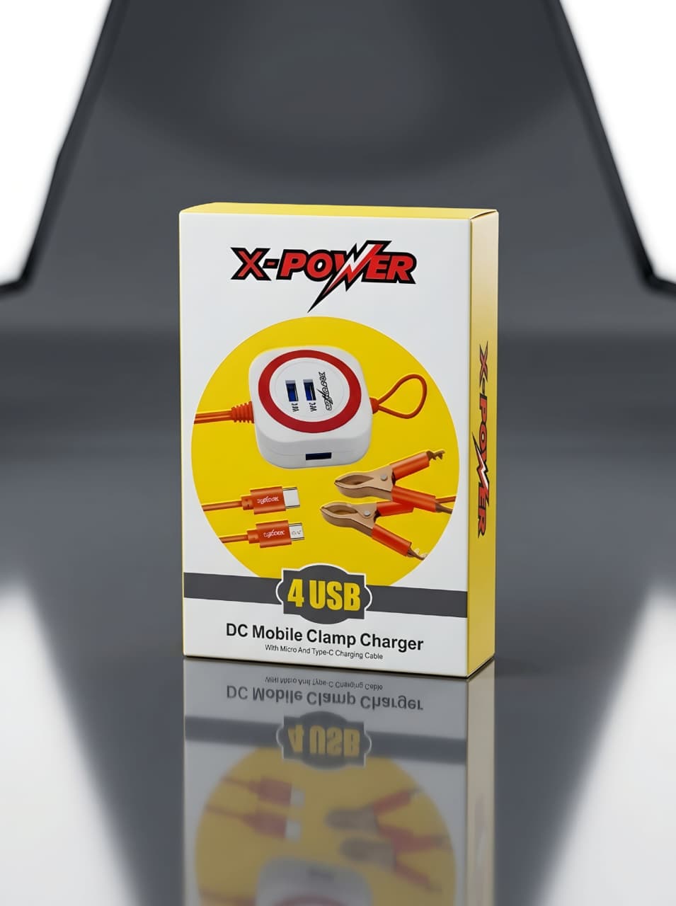 X-POWER 4 USB DC Clamp Charger for Car & Battery Charging