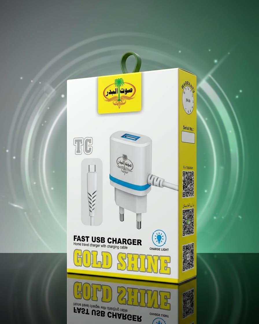 Gold Shine Fast USB Charger Type-C Adapter
