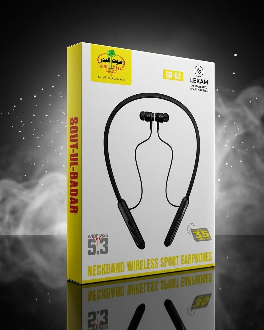 Sout-Ul-Badar SB-62 Lekam Wireless Sport Earphones with 35-Hour Playtime