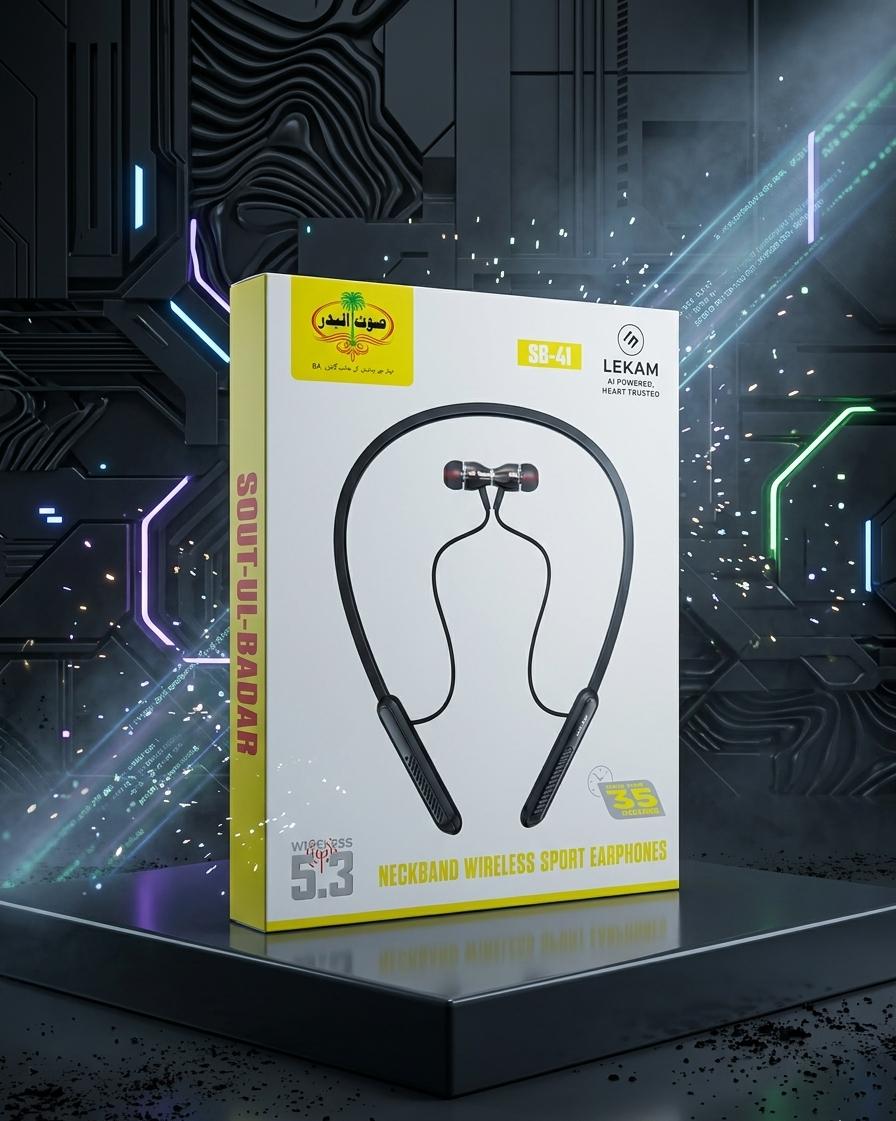 Sout-Ul-Badar SB-41 Lekam Wireless Sport Earphones with 50-Hour Playtime