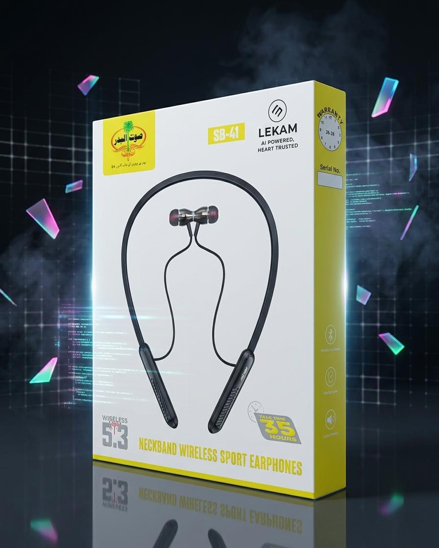 Sout-Ul-Badar SB-41 Lekam Wireless Sport Earphones with 50-Hour Playtime