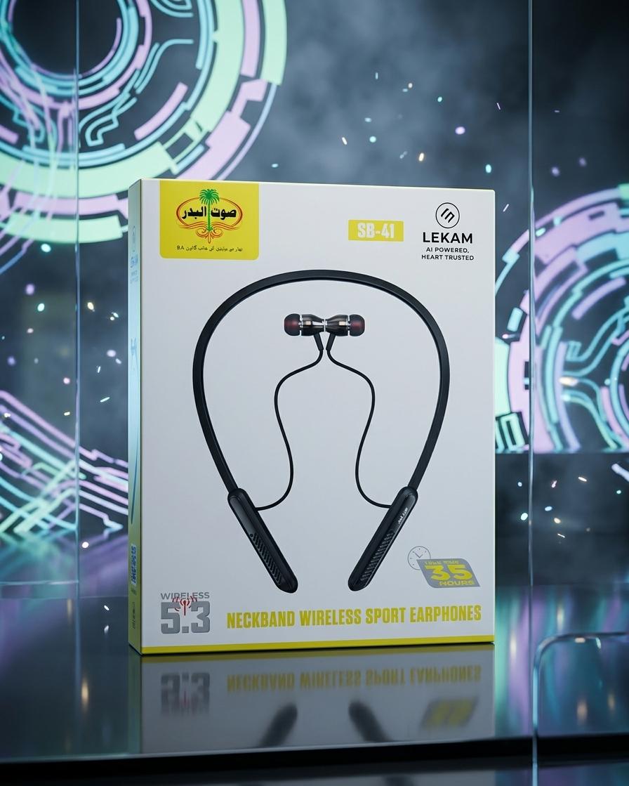 Sout-Ul-Badar SB-41 Lekam Wireless Sport Earphones with 50-Hour Playtime