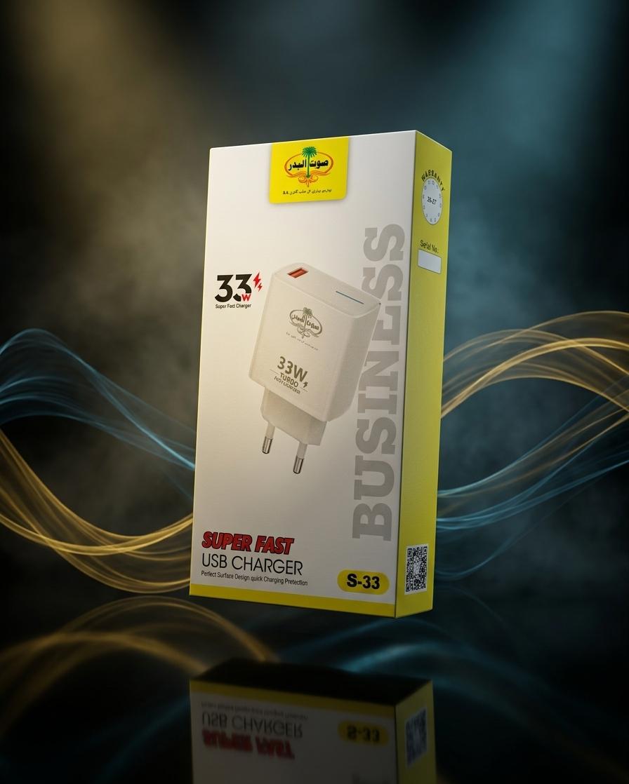 Sout-Ul-Badar S-33 33W Super Fast USB Charger – Turbo Quick Charging for Android & iOS Devices