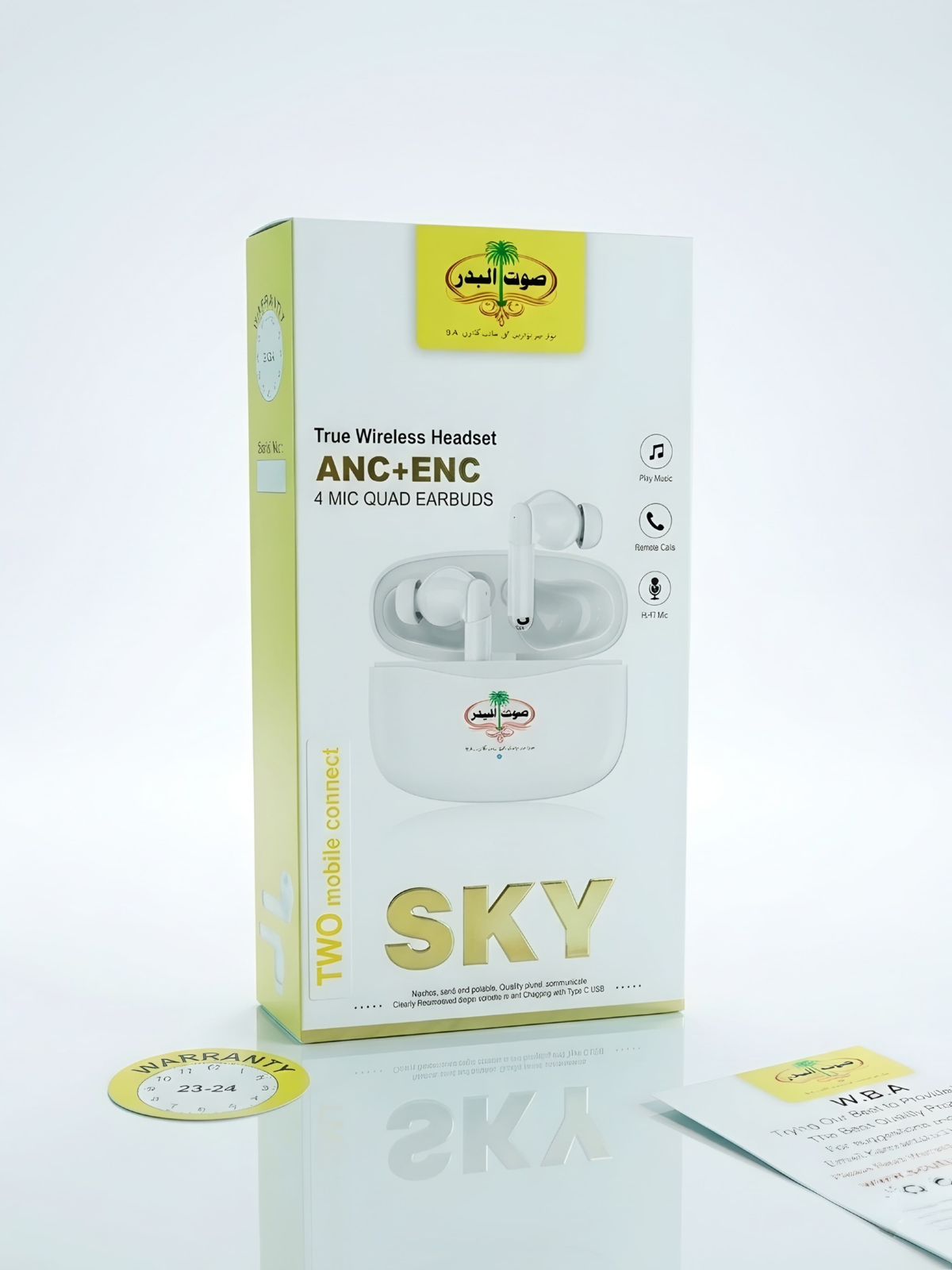 SOUT-UL-BADAR SKY True Wireless Headset | ANC + ENC Noise Cancelling 4 Mic Quad Earbuds with Dual Mobile Connect