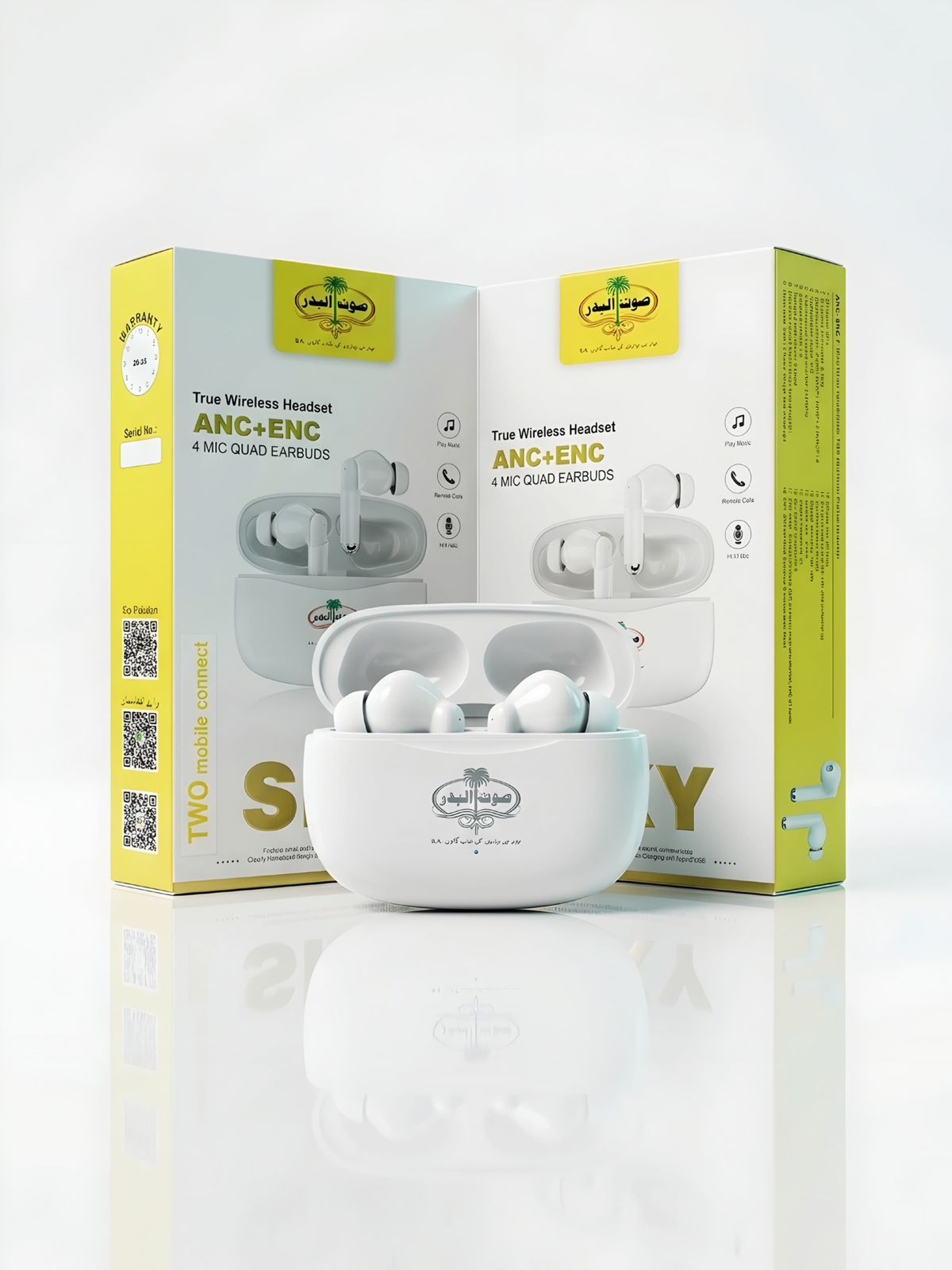 SOUT-UL-BADAR SKY True Wireless Headset | ANC + ENC Noise Cancelling 4 Mic Quad Earbuds with Dual Mobile Connect